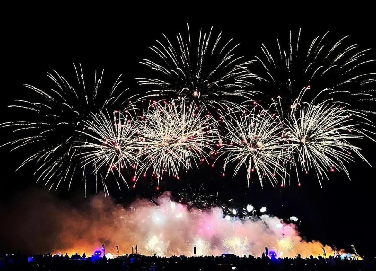 Fireworks lighting up the showground