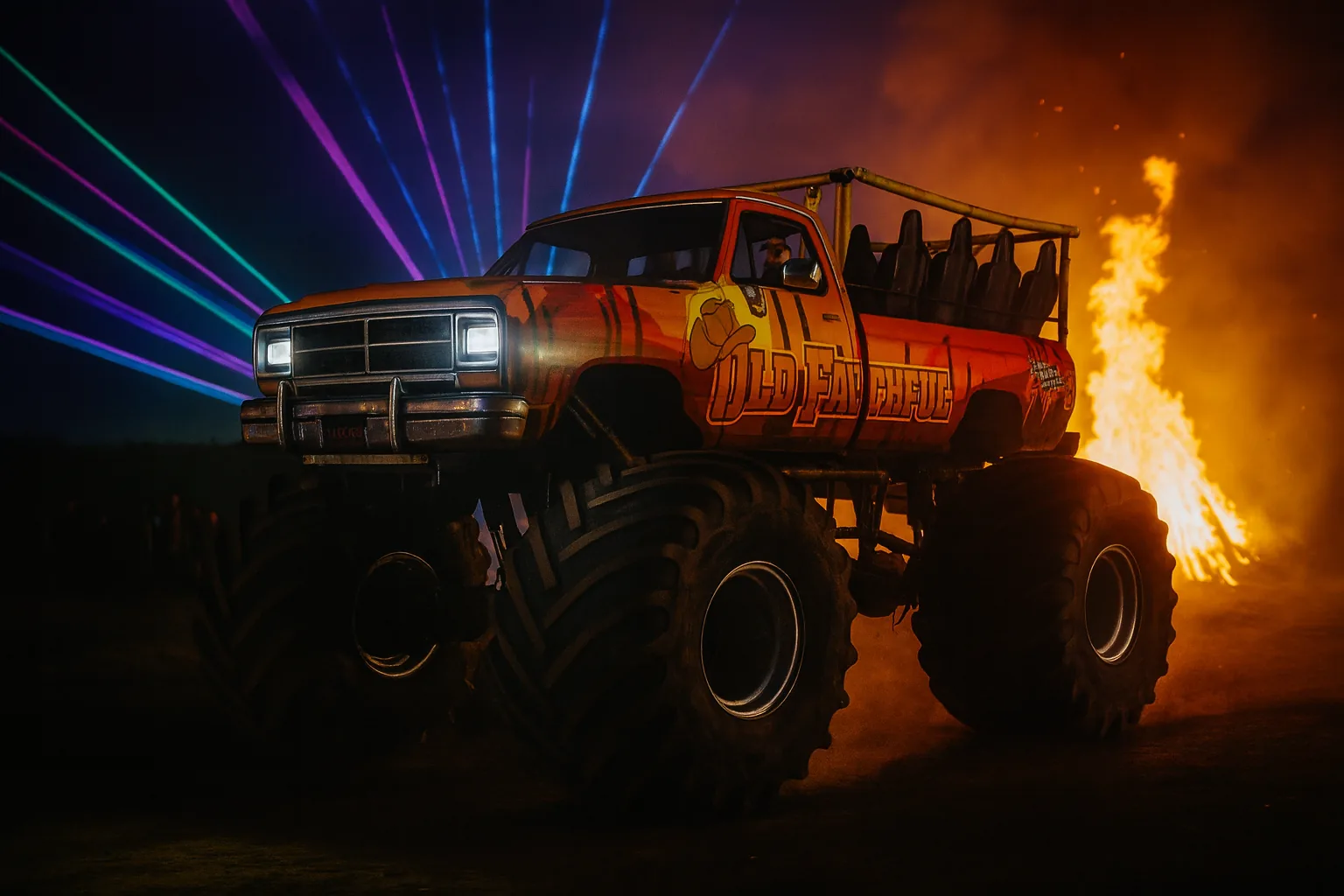 Monster truck passenger rides at Ardingly Showground