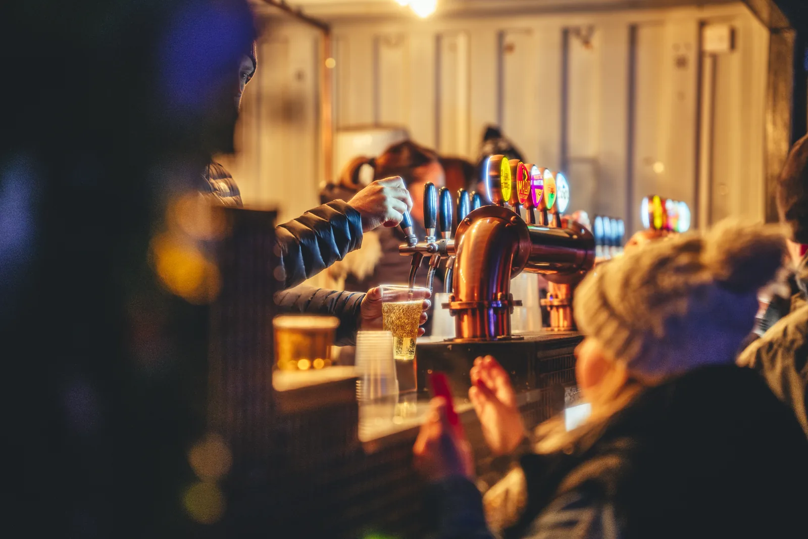 Street food and licensed bars serving hot refreshments